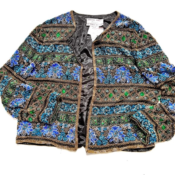 Adrianna Papell Jackets & Blazers - Vintage Adrianna Papell Beaded Cardigan
